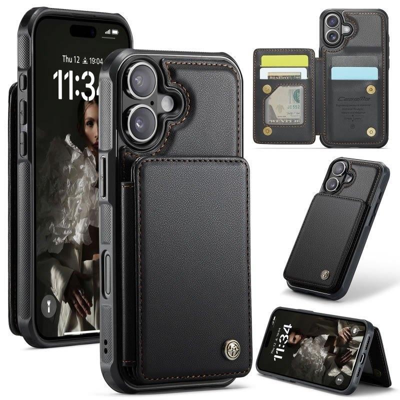 C22 Luxe Portemonnee Backcover voor iPhone 17 _ Zwart, Verzenden, Nieuw, Hoesje of Tasje
