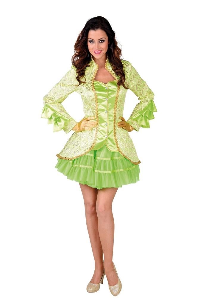 Leuke groen/gouden CARNAVALS/MARKIES/MARKIEZIN jas, Ophalen, Carnaval, Nieuw, Kleding
