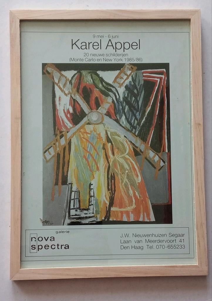 Karel Appel affiche advertentie Galerie Nova Spectra, Antiek en Kunst, Verzenden