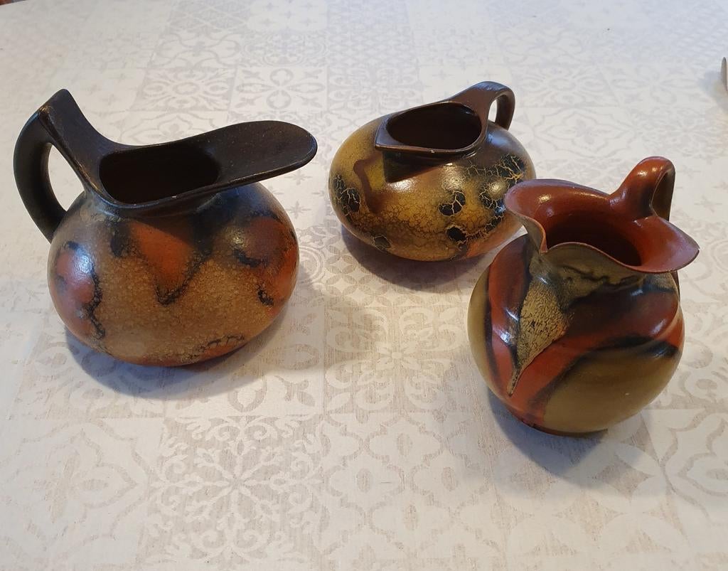 Plateel art deco aardewerk kannetjes set, Antiek en Kunst, Ophalen of Verzenden