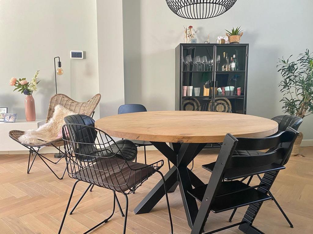 Ronde ovale eiken tafel boomstamtafel eettafel rond | SALE!, Huis en Inrichting, Tafels | Eettafels, Ophalen of Verzenden, Nieuw