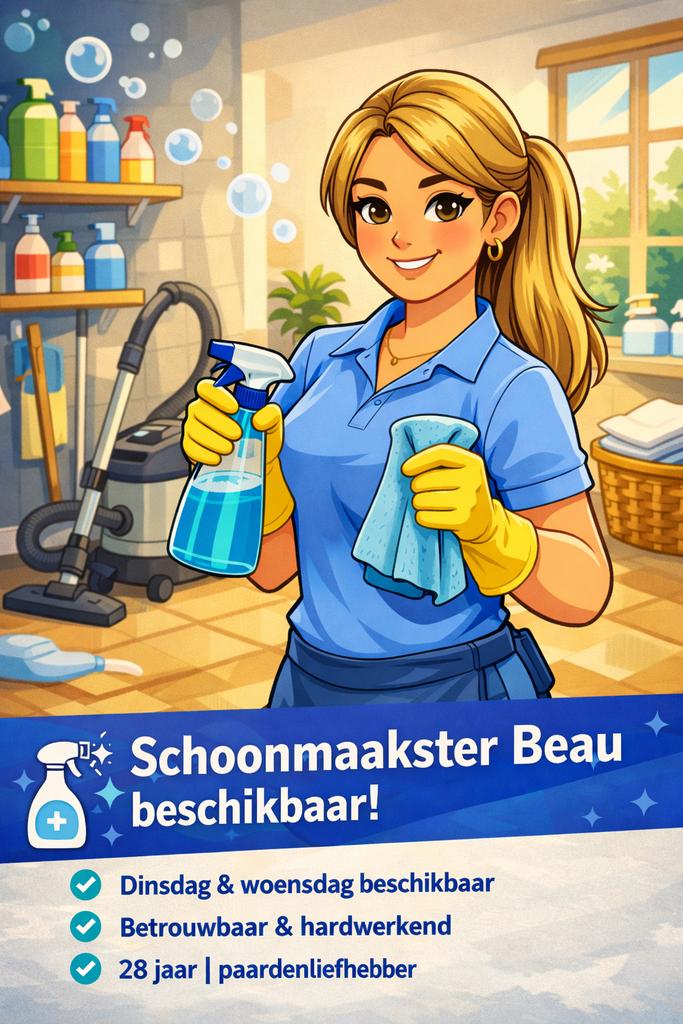 Schoonmaakster Vlaardingen, Schiedam, Maassluis etc., Vacatures, Vacatures | Schoonmaak en Facilitaire diensten, Vanaf 10 jaar