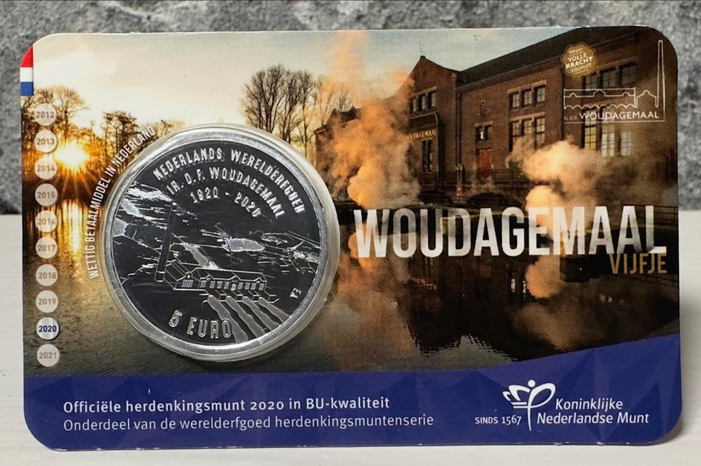 Woudagemaal Vijfje BU Coincard, Ophalen of Verzenden, Euro's, Losse munt