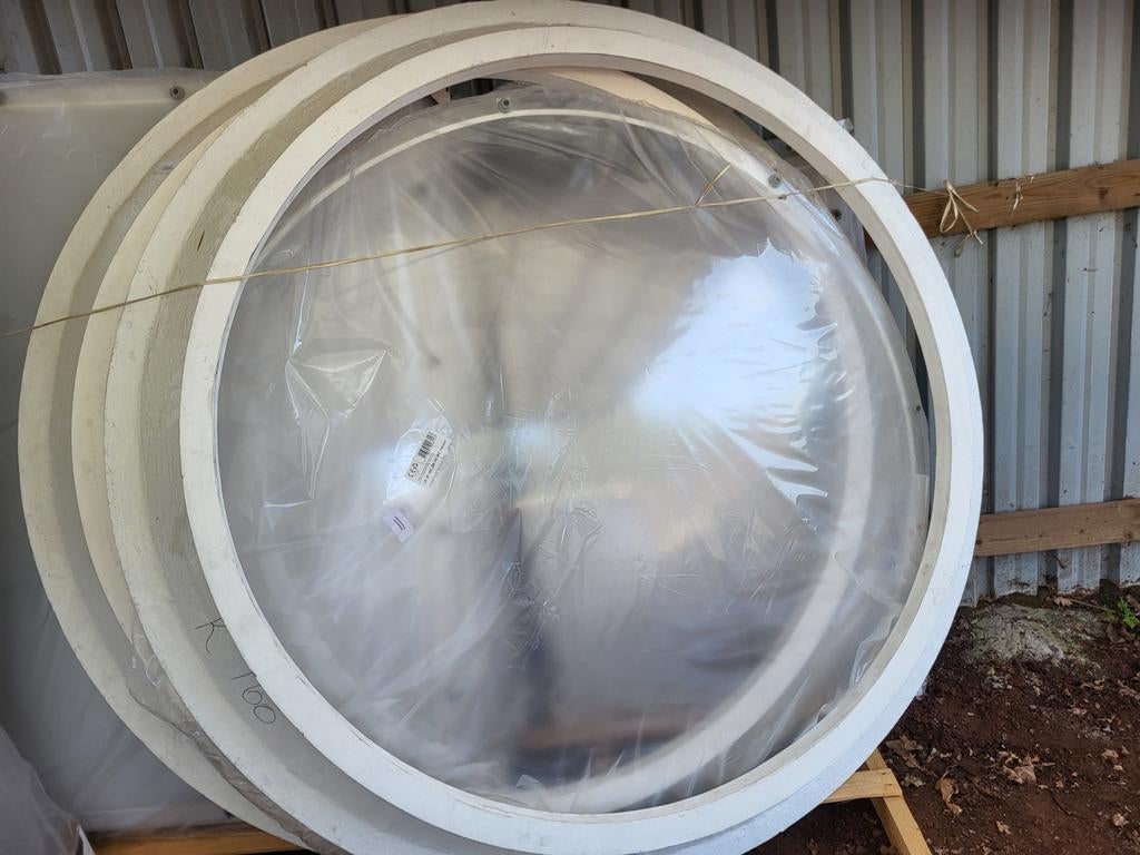 Lichtkoepel dubbel wandig dakkoepel 160cm rond met onderrand, Doe-het-zelf en Verbouw, Glas en Ramen, Ophalen, Overige typen, Dubbelglas