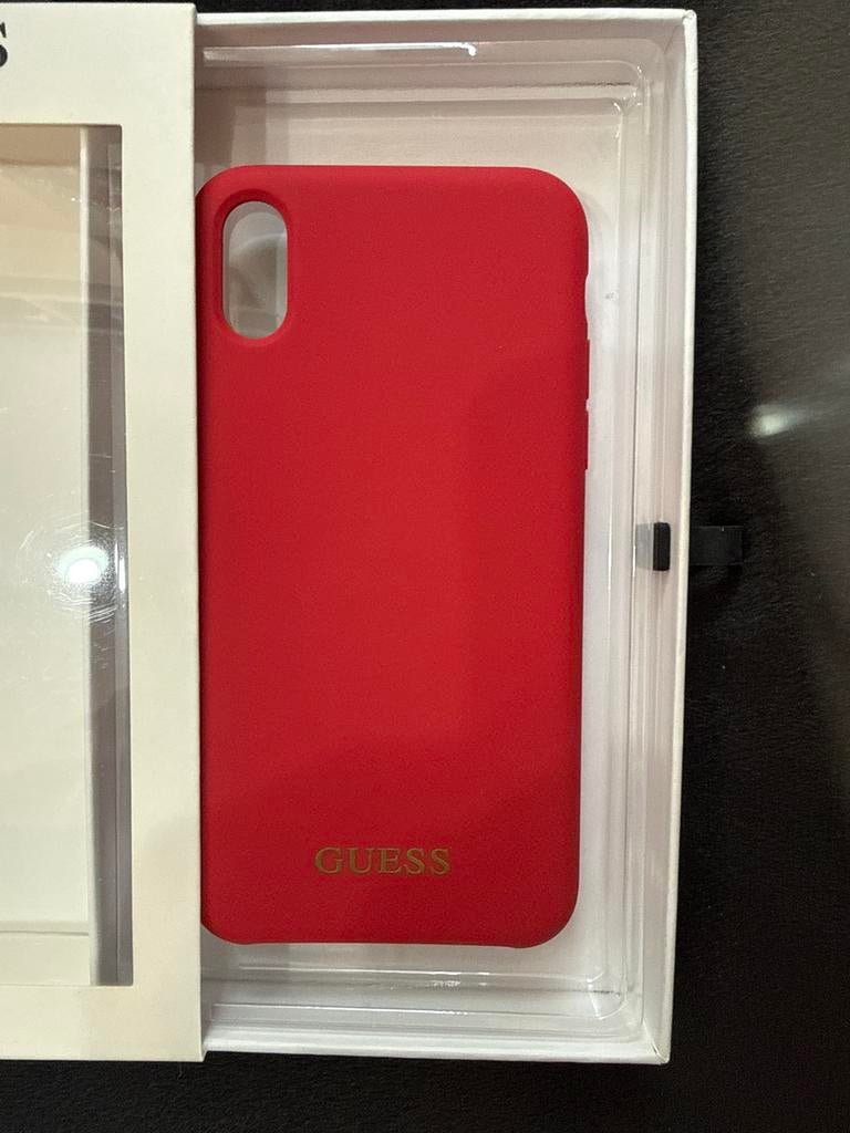 Guess iPhone X Hoesje - Rood, CG Mobile SAS 39 rue de Coucelles 75008 Paris, Frontje of Cover, Guess, Nieuw