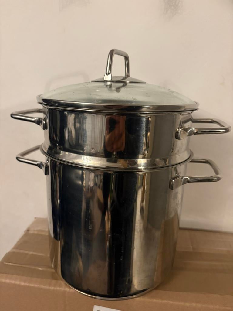 SCHULTE-UFER Wega Spaghettipan, Huis en Inrichting, Keuken | Potten en Pannen, Zo goed als nieuw, Overige typen, Rvs, Inductieplaat