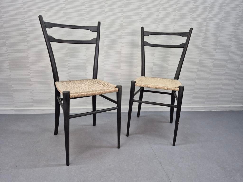 Gio Ponti Styl stoelen (2). Vintage lichtgewicht keukenstoel, Ophalen, ., ., .
