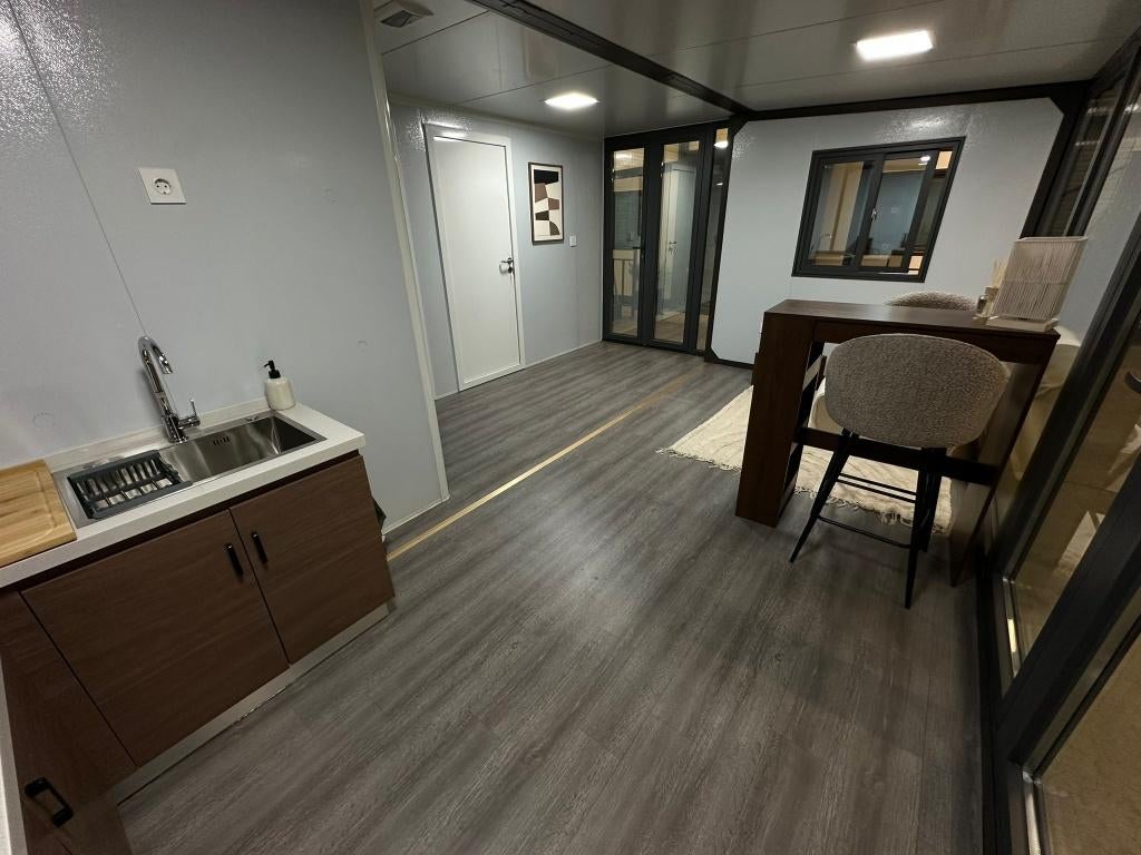 Tiny House met Veranda, Containerwoning, Tijdelijk Wonen, Nieuw, Ophalen of Verzenden, 400 cm of meer, Metaal