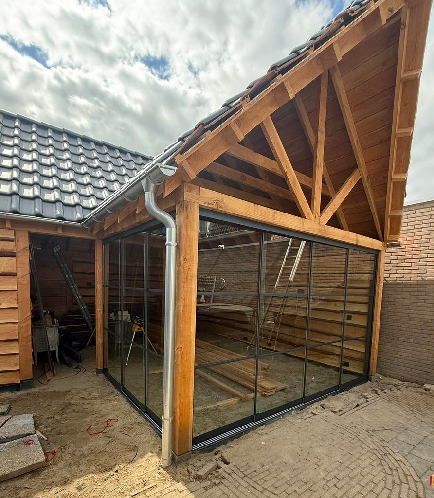 Glazen Schuifwanden Inclusief Montage!, Tuin en Terras, Overkappingen, Ophalen of Verzenden, Nieuw, Veranda