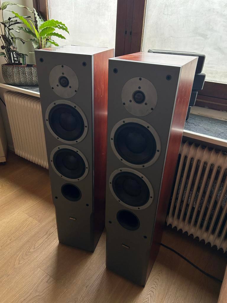 Dynaudio Audience 72 Vloerstaande Luidsprekers, Gebruikt, 120 watt of meer, Front, Rear of Stereo speakers, Ophalen