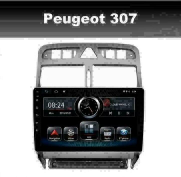 Peugeot 307 radio navigatie android 9 wifi dab+ carkit usb, Auto diversen, Autoradio's, Ophalen of Verzenden, Nieuw