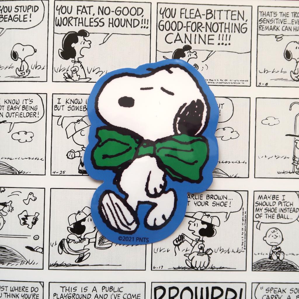 Snoopy met strik van Peanuts strips en tekenfilm sticker, Verzenden, Snoopy, Nieuw, Plaatje, Poster of Sticker
