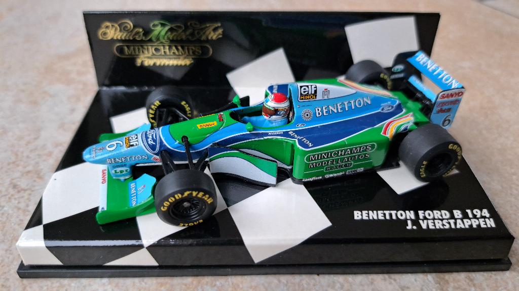 Benetton B194 F1 1994 Jos Verstappen 1:43 Minichamps, Ophalen of Verzenden, Zo goed als nieuw, Auto, MiniChamps