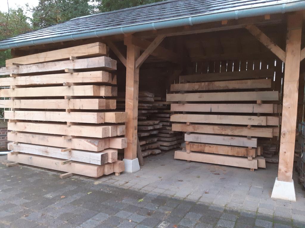 Eiken Balken, Planken, Staanders, Palen, Boomstamblad, Doe-het-zelf en Verbouw, Hout en Planken, Ophalen, Eiken, Nieuw, 50 mm of meer