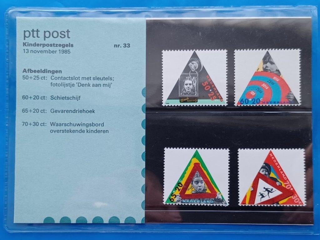 Postzegelmapje 33 - Kinderpostzegels 1985Kind en Verkeer, Verzenden, Na 1940, Postfris
