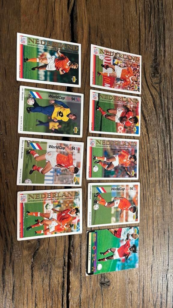 Upper Deck 1994 plaatjes oa. Basten, Bergkamp, Rijkaard, Verzamelen, Sportartikelen en Voetbal, Ophalen, Zo goed als nieuw, Buitenlandse clubs