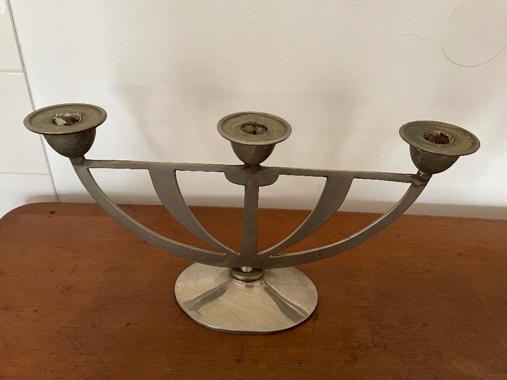Kandelaar, Huis en Inrichting, Woonaccessoires | Kandelaars en Kaarsen, Ophalen, Gebruikt, Metaal, Minder dan 25 cm
