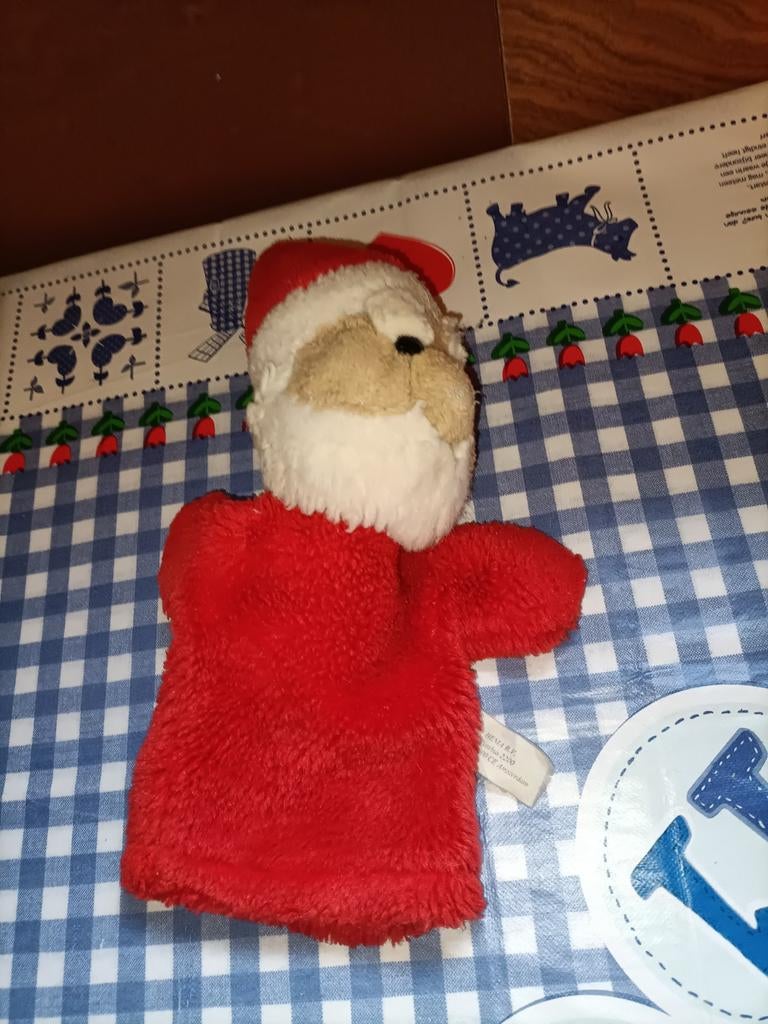 Oude Hema Kerstman handpop 29 cm groot, Ophalen of Verzenden, Gebruikt, Overige typen
