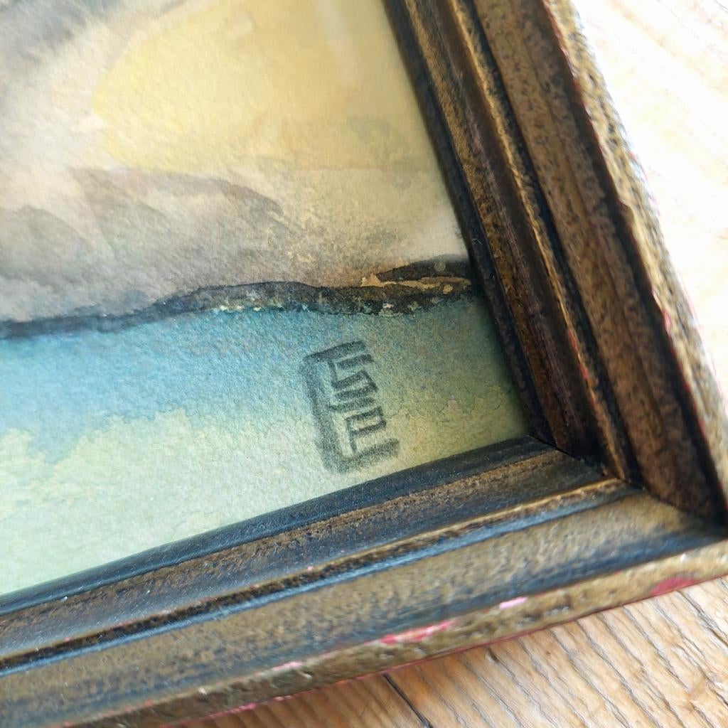Lucky Vintage Antieke Aquarel - Monogram - JB Max Arnhem, Ophalen of Verzenden