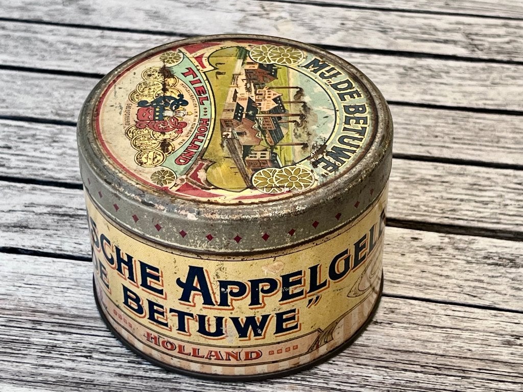 Antiek blik rinsche appelgelei van de Betuwe, Tiel, Ophalen of Verzenden, Gebruikt, Overige, Overige merken