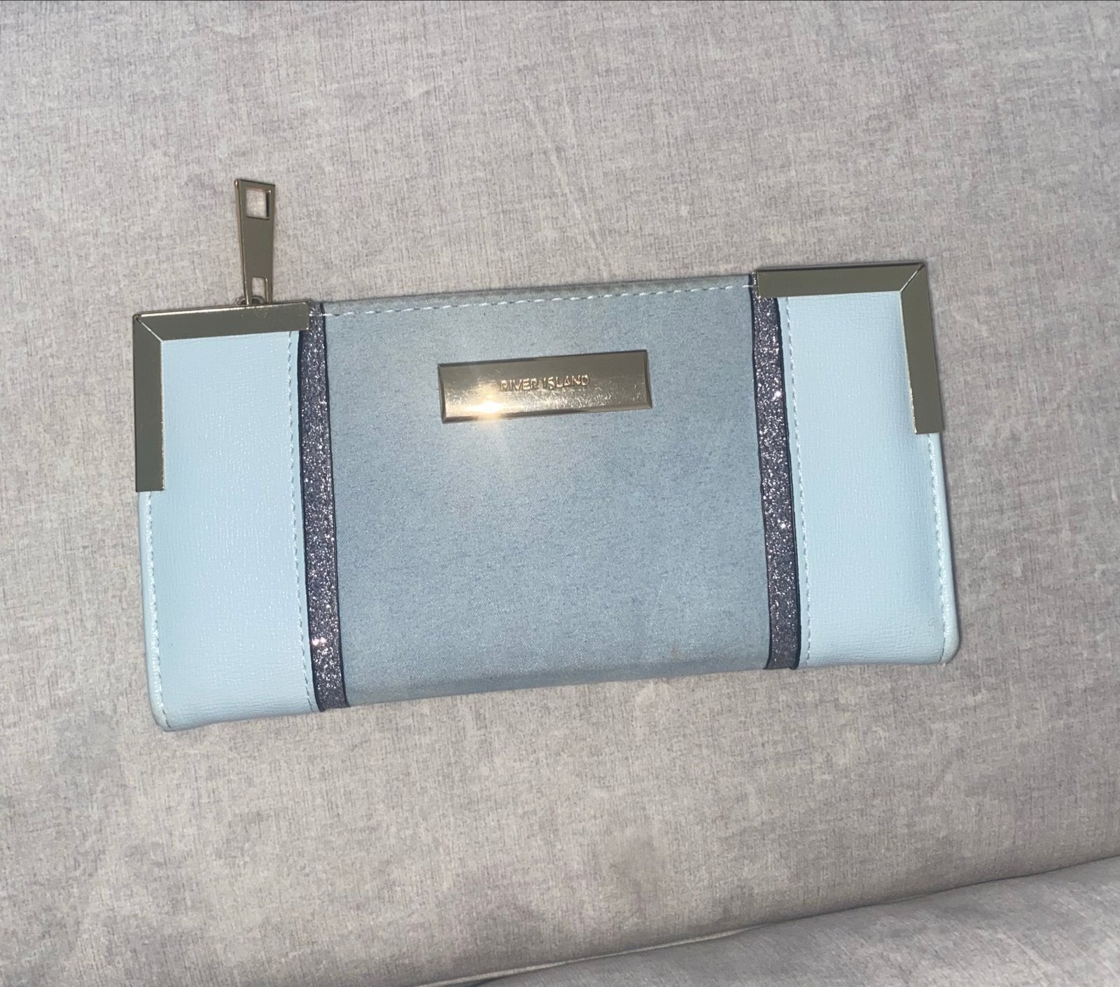 Nieuwe River Island Portemonnee - Lichtblauw/Grijs, Ophalen of Verzenden, Nieuw, Blauw