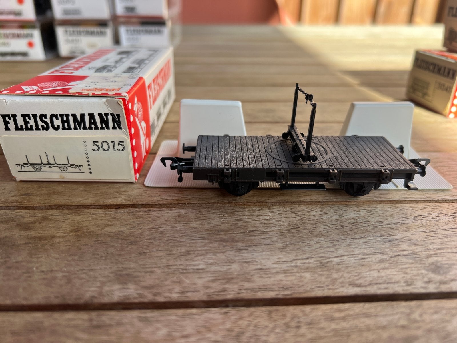 Fleischmann 5015 platte wagen met draaibare kraan, Ophalen of Verzenden, Zo goed als nieuw, Overige typen, Overige merken