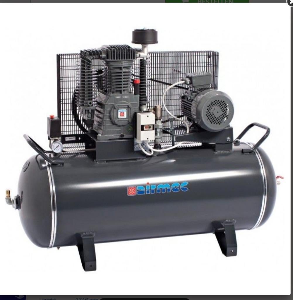 Nieuwe Airmec compressor 380 volt, Doe-het-zelf en Verbouw, Compressors, 100 liter of meer, Ophalen of Verzenden, Nieuw