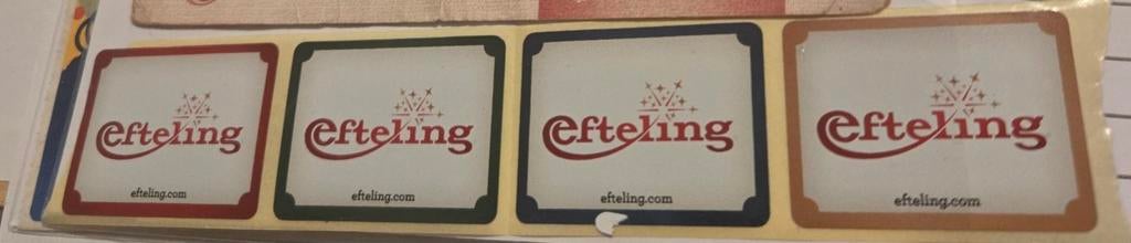 4x Efteling naam stikker - Diverse kleuren, Verzamelen, Efteling, Zo goed als nieuw, Overige typen, Ophalen of Verzenden