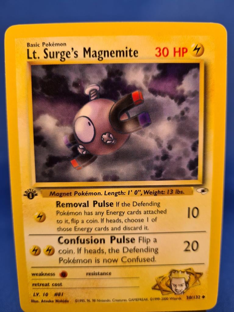Lt. Surge's Magnemite 50/132 - Gym Heroes (1st edition), Verzenden, Gebruikt