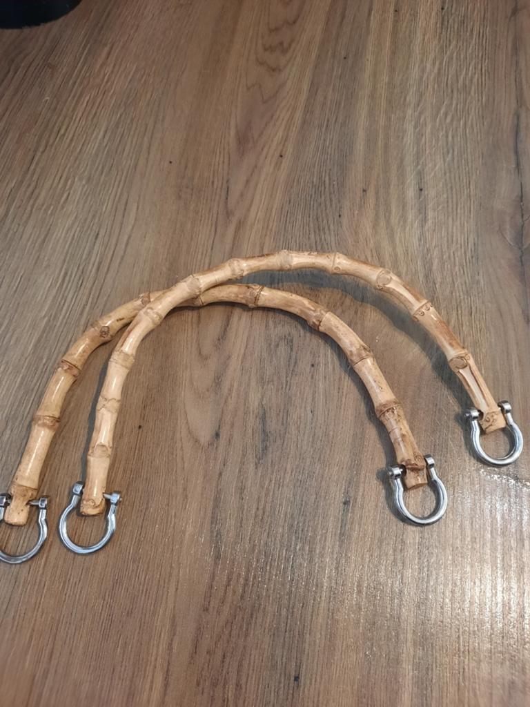 Bamboe Tashengsels - 20cm U-vormige Handvatten, Sieraden, Tassen en Uiterlijk, Tassen | Damestassen, Nieuw, Overige typen, Bruin