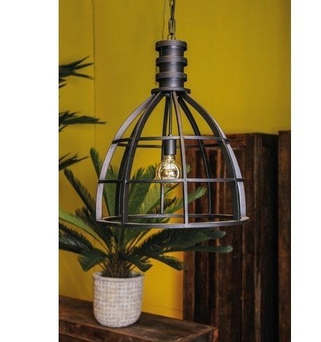 PTMD lamp zwart ijzer industriële look, Ophalen of Verzenden, Nieuw, Metaal, Hanglamp