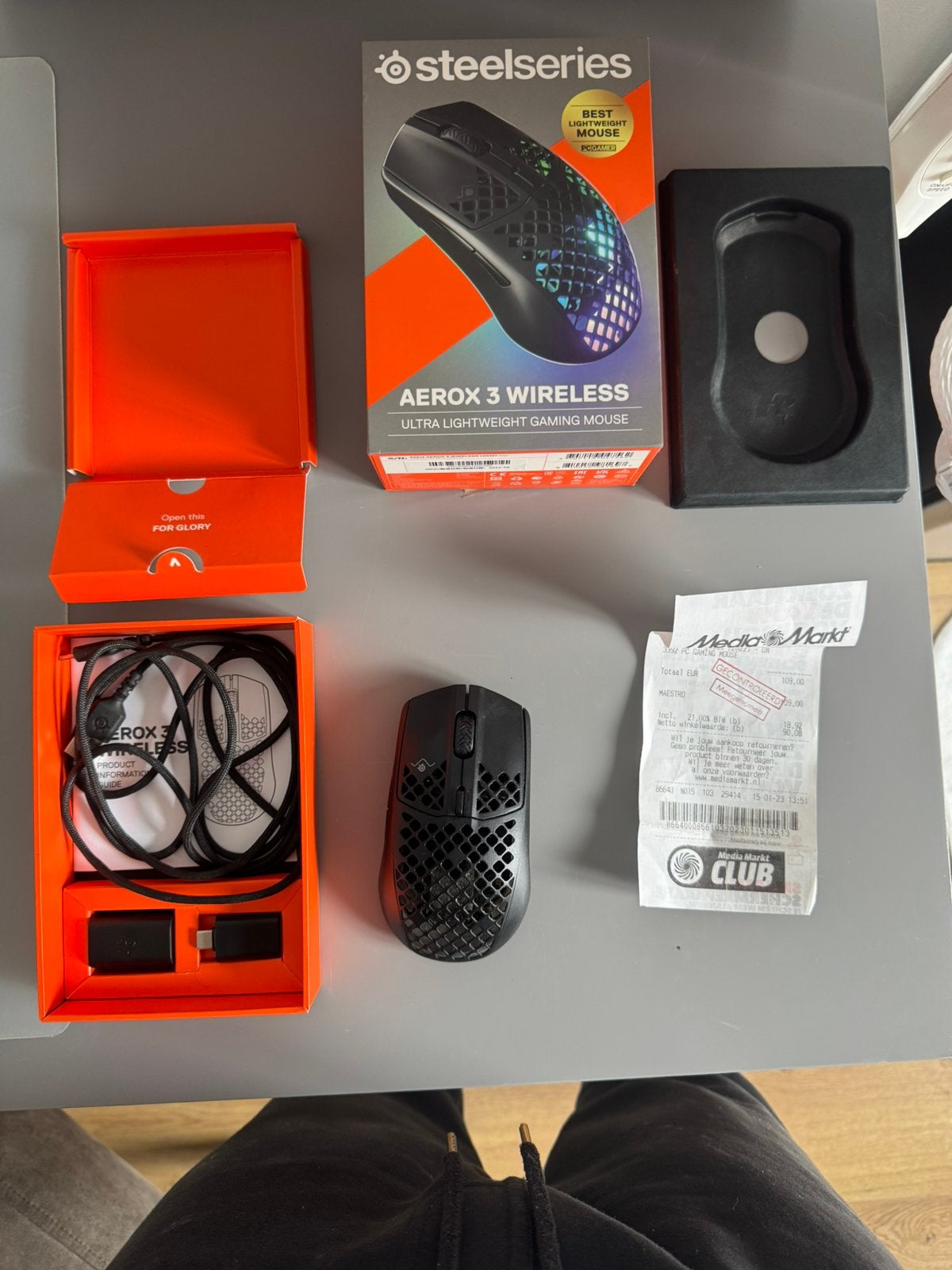 Steelseries aerox 3 Wireless 2022 Onyx, Ophalen of Verzenden, Zo goed als nieuw