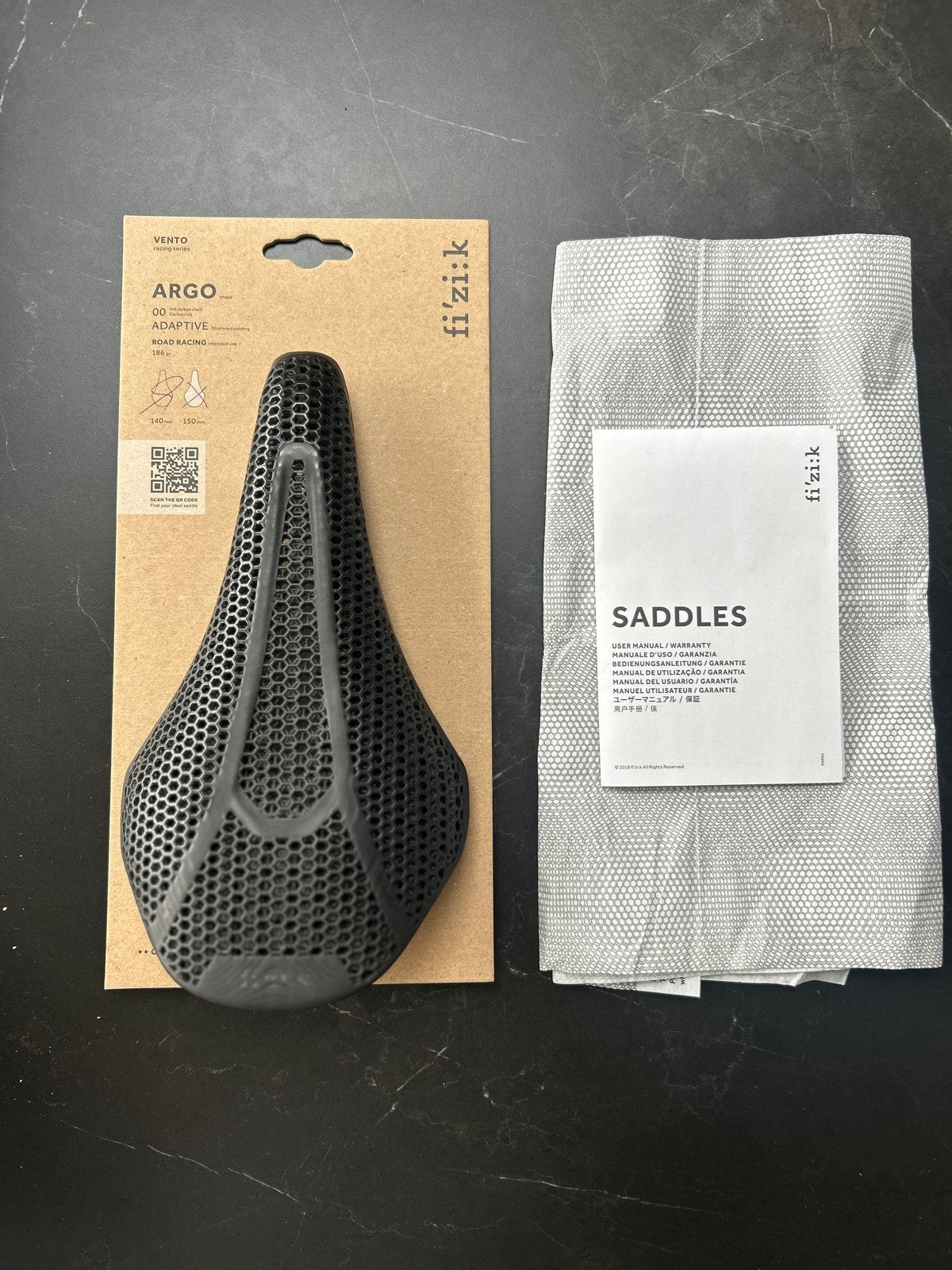 FIZIK VENTO ARGO 00 ADAPTIVE ZADEL 140mm, Ophalen of Verzenden, Zo goed als nieuw, Zadel
