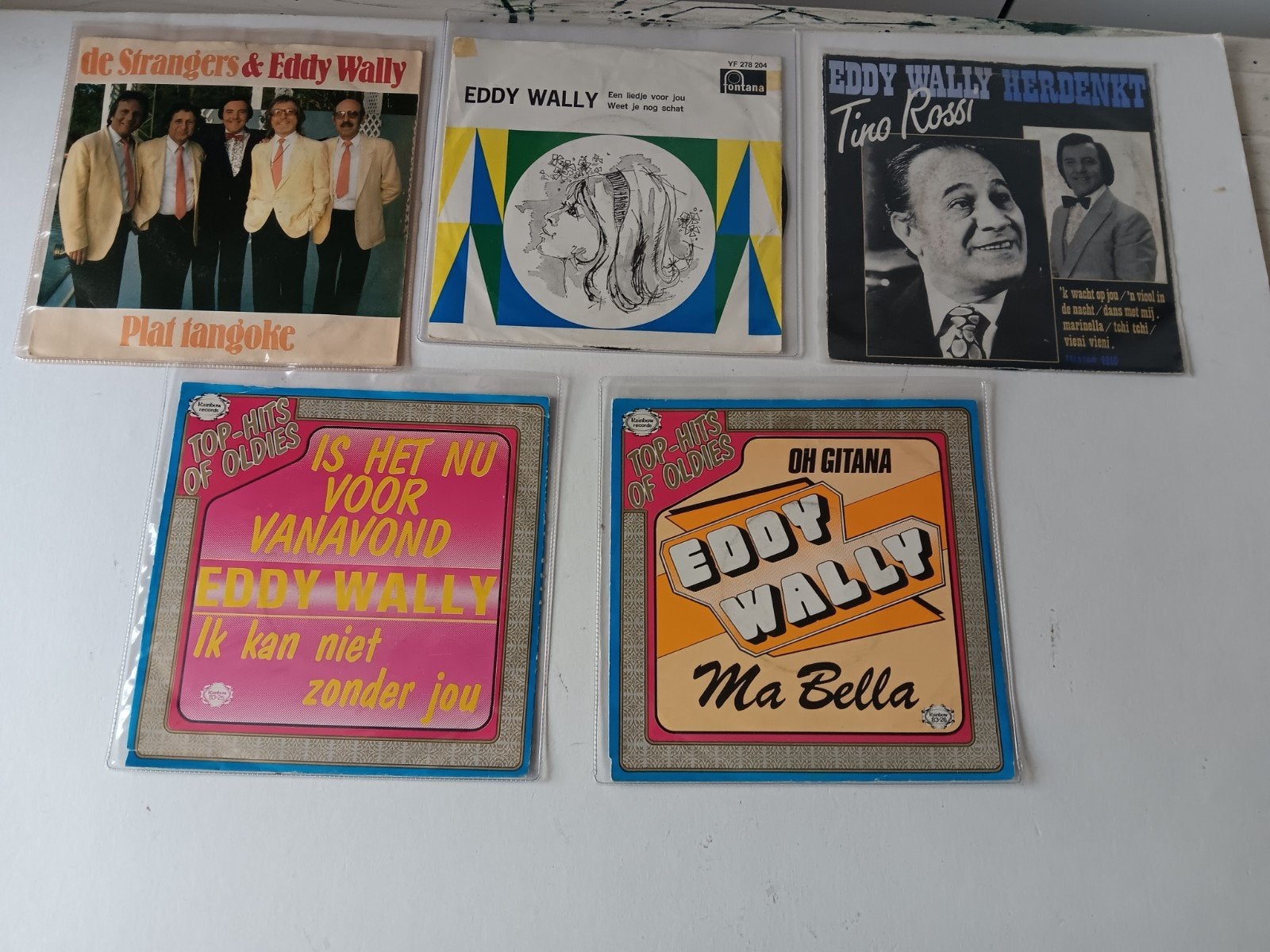 singles eddy wally, Ophalen of Verzenden, Gebruikt, Overige formaten, Levenslied of Smartlap