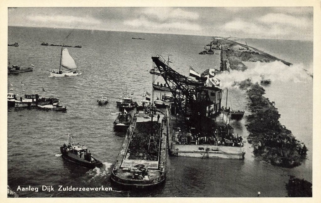 Aanleg Dijk Zuiderzeewerken, Ophalen of Verzenden, 1940 tot 1960, Ongelopen, Gelderland