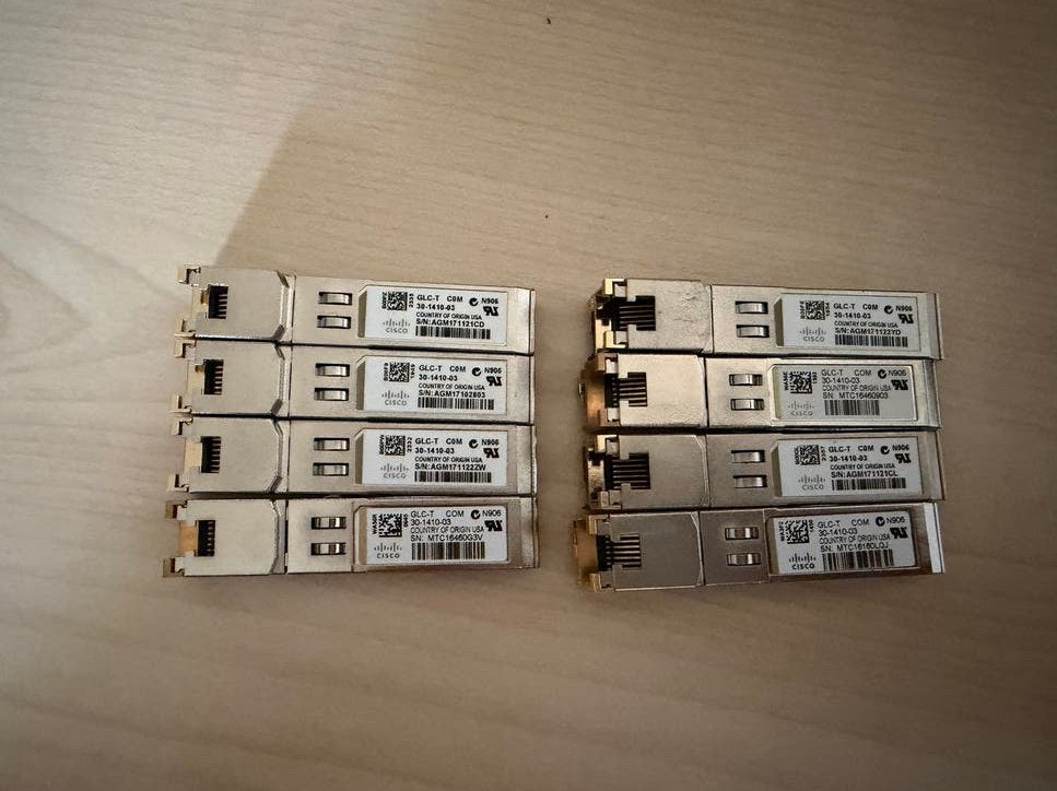 Cisco GLC-T SFP Transceiver Modules - 8 stuks, Ophalen of Verzenden, Gebruikt