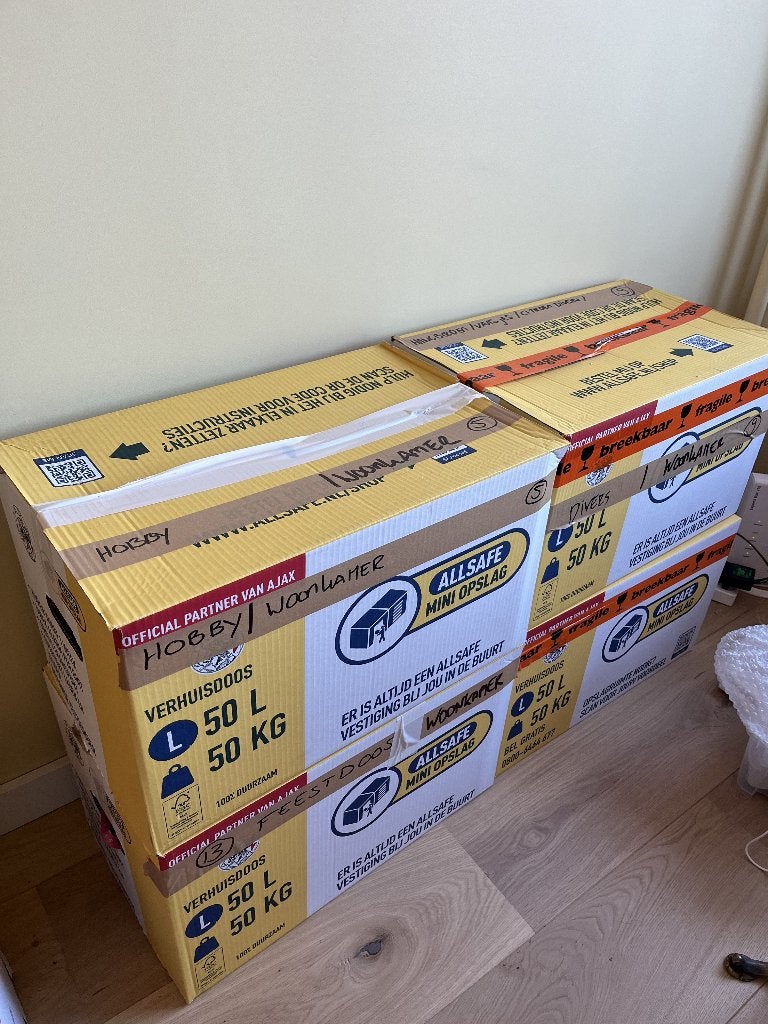 Gratis afhalen - Verhuisdozen, Doe-het-zelf en Verbouw, Kratten en Dozen, Ophalen, 40 tot 60 cm, Opvouwbaar, 50 tot 75 cm