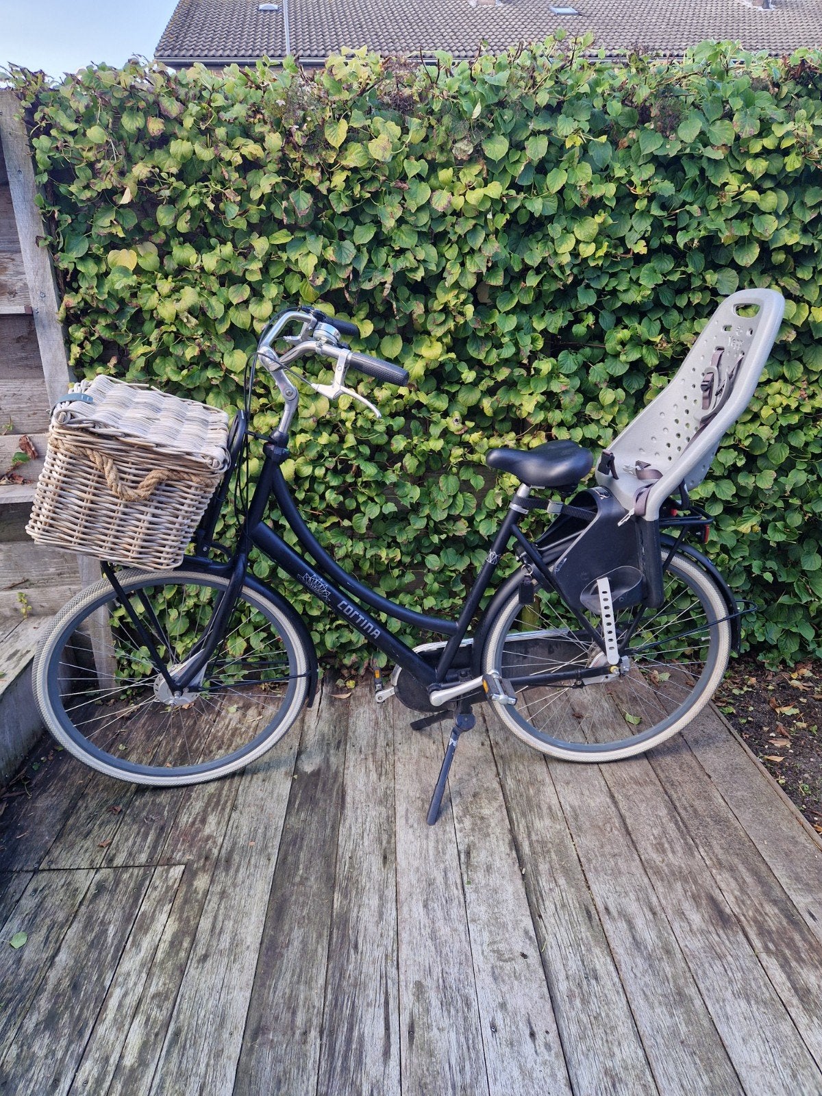 Cortina U4 Family D57 Moederfiets met Yepp zitje, Gebruikt, 56 cm of meer, Dubbele standaard, 1 zitje