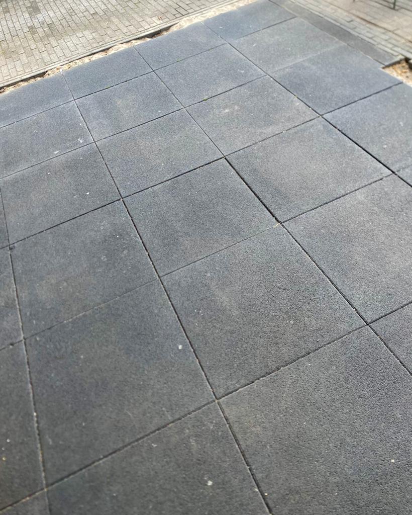 Antraciet betonterras tegels 60x60, Tuin en Terras, Ophalen, Zo goed als nieuw, 10 m² of meer, Beton