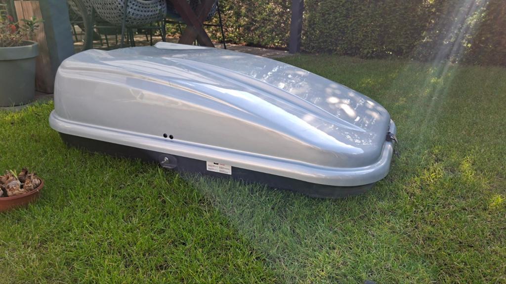 Dakkoffer met bevestigingsmateriaal en reservesleutel, Auto diversen, Dakkoffers, Ophalen, Gebruikt