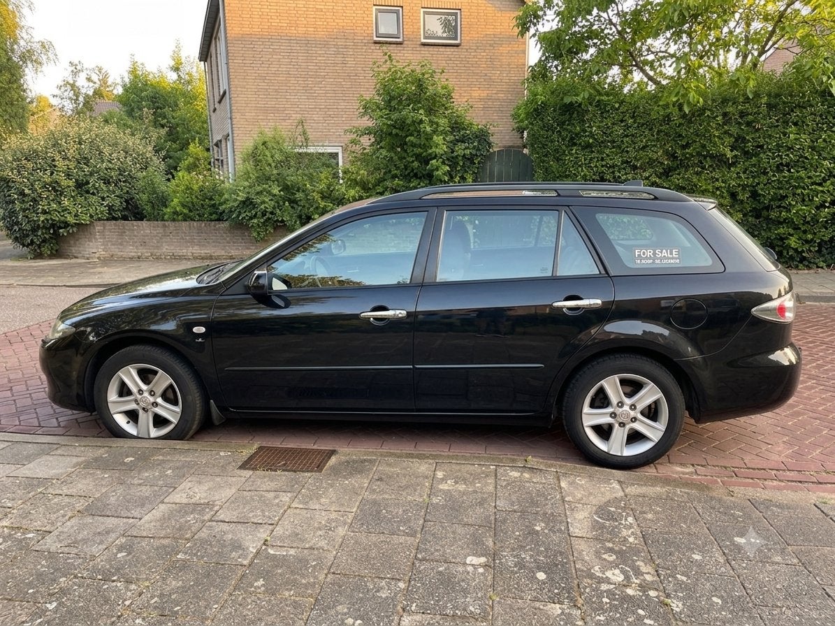 Mazda 6 1.8 Sportbreak 2006 Zwart, Auto's, Mazda, Stof, Zwart, 4 cilinders, Zwart