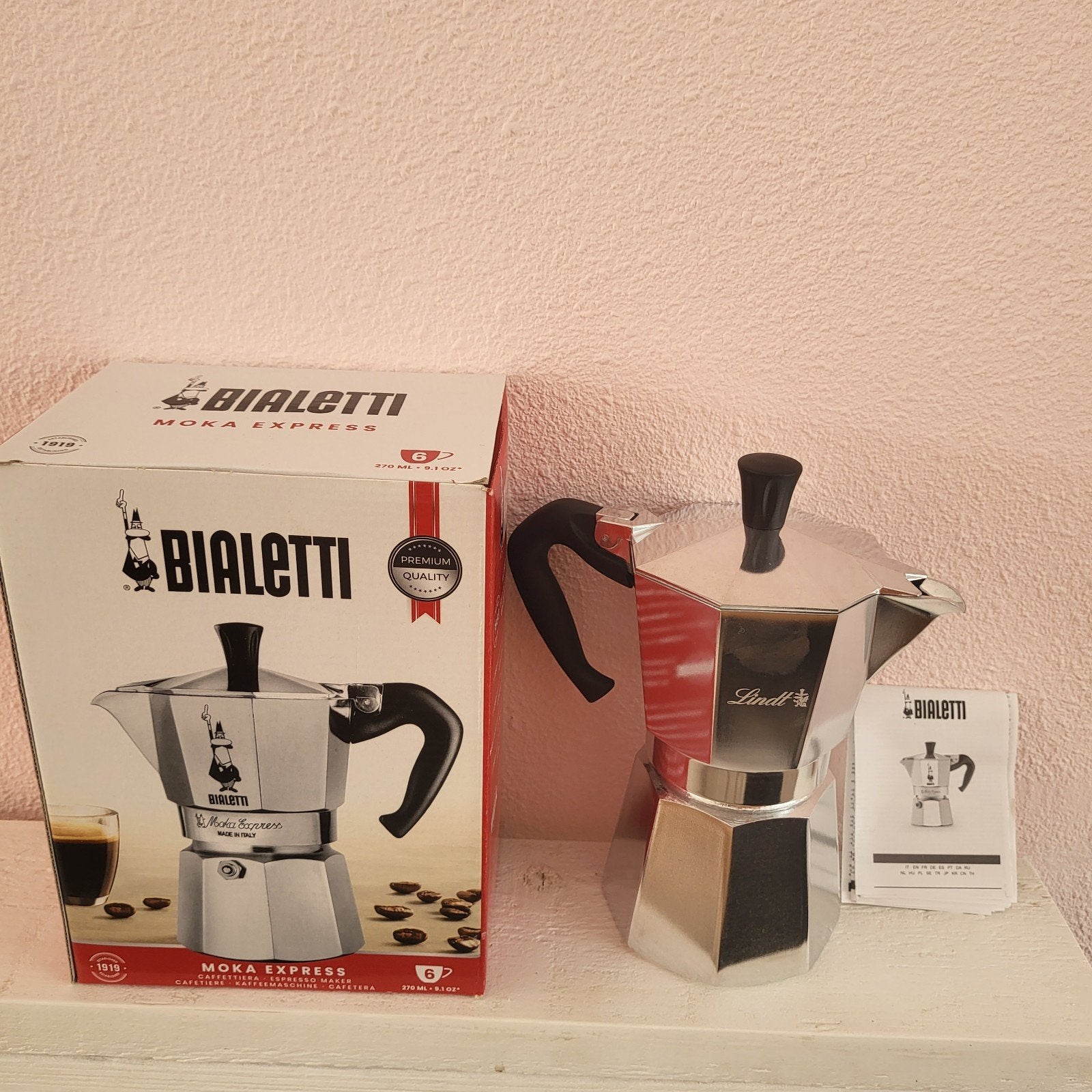 Nieuwe Bialetti Moka Express 6-kops Lindt editie, Ophalen of Verzenden, Nieuw