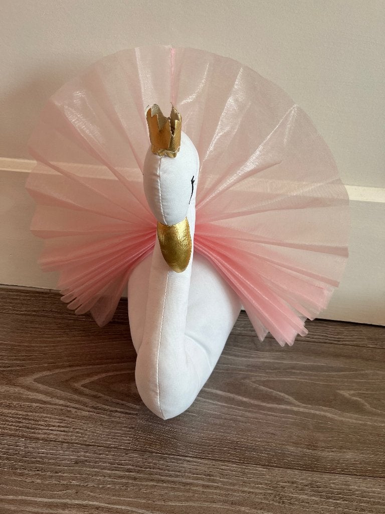 Muurhanger decoratie pluche zwaan, Ophalen of Verzenden, Zo goed als nieuw, Ophangbaar, Wanddecoratie