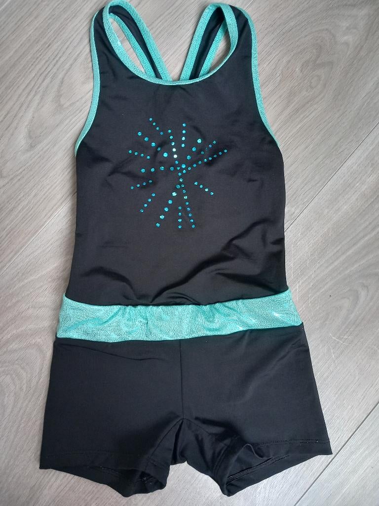 Turnpakje, Sport en Fitness, Turnen, Ophalen, Zwart, Zo goed als nieuw, Kleiner dan kindermaat 122