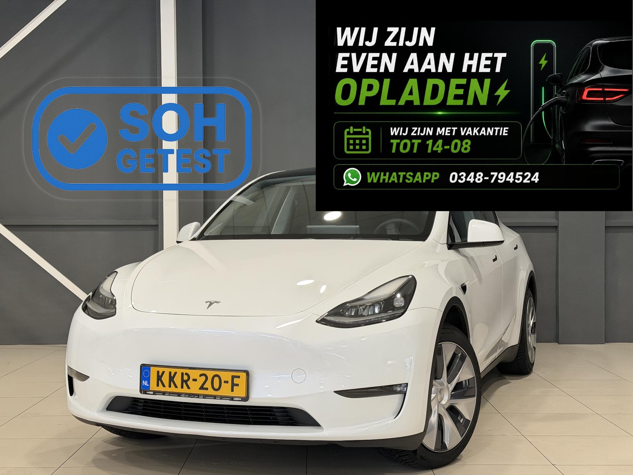 Tesla Model Y Long Range AWD 75 kWh | Leder | SOH 94% | Hoge, Automaat, Stof, Gebruikt, 495 min