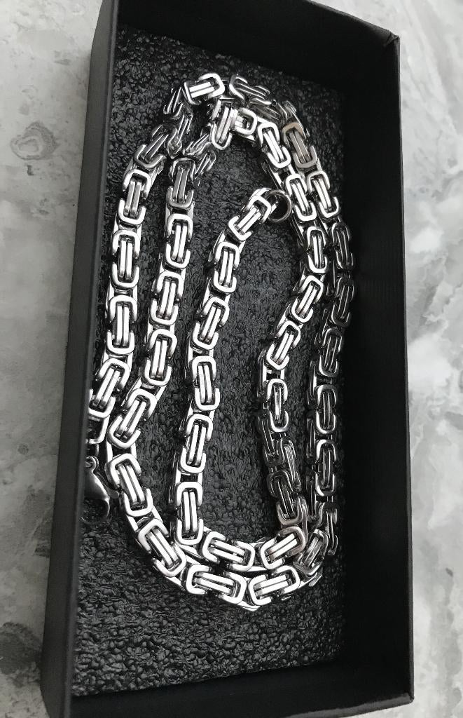 Koningsketting Tibet zilver massief XL 70 CM -NIEUW-, Ophalen of Verzenden, Nieuw, Zilver, Overige materialen