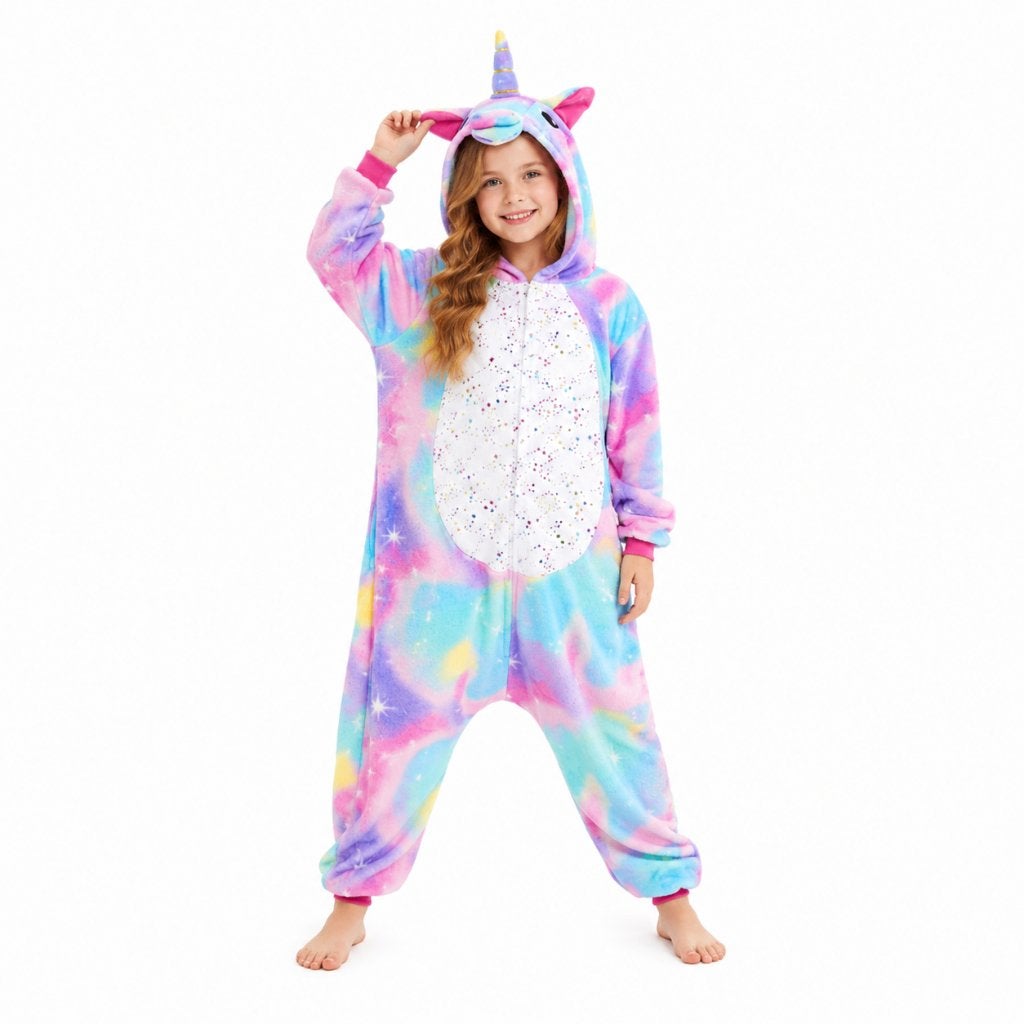 Unicorn Eenhoorn regenboog onesie huispak kind dames heren, Ophalen of Verzenden, Nieuw, Maat 36 (S), Roze