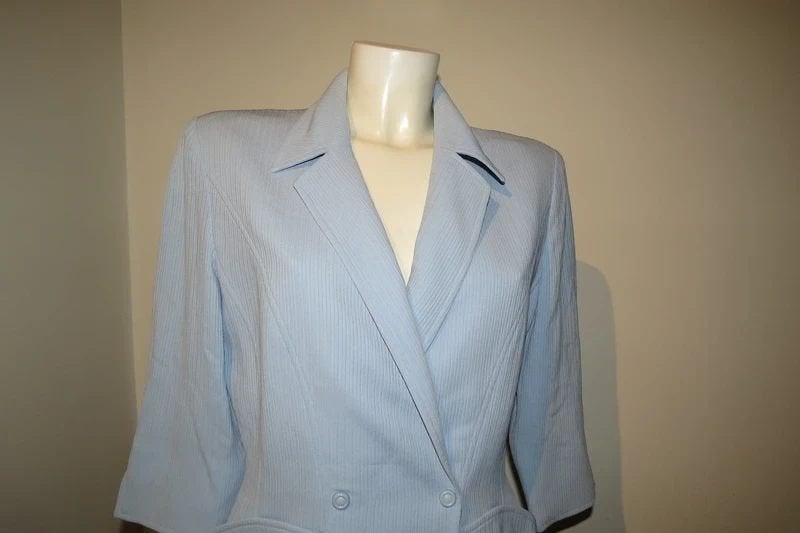 Thierry Mugler/ Mugler hemels blauwe vintage blazer FR 42, Maat 38/40 (M), Thierry Mugler, Zo goed als nieuw, Jasje