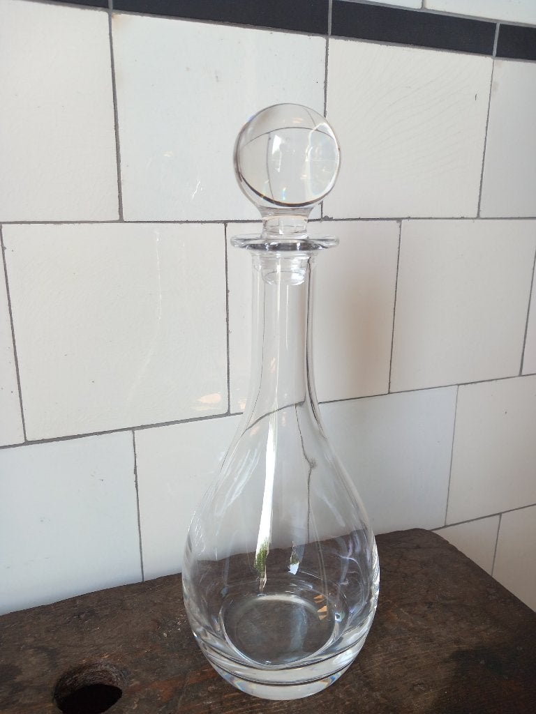vintage karaf, oude drankfles kristal, bolle buik zware stop, Ophalen