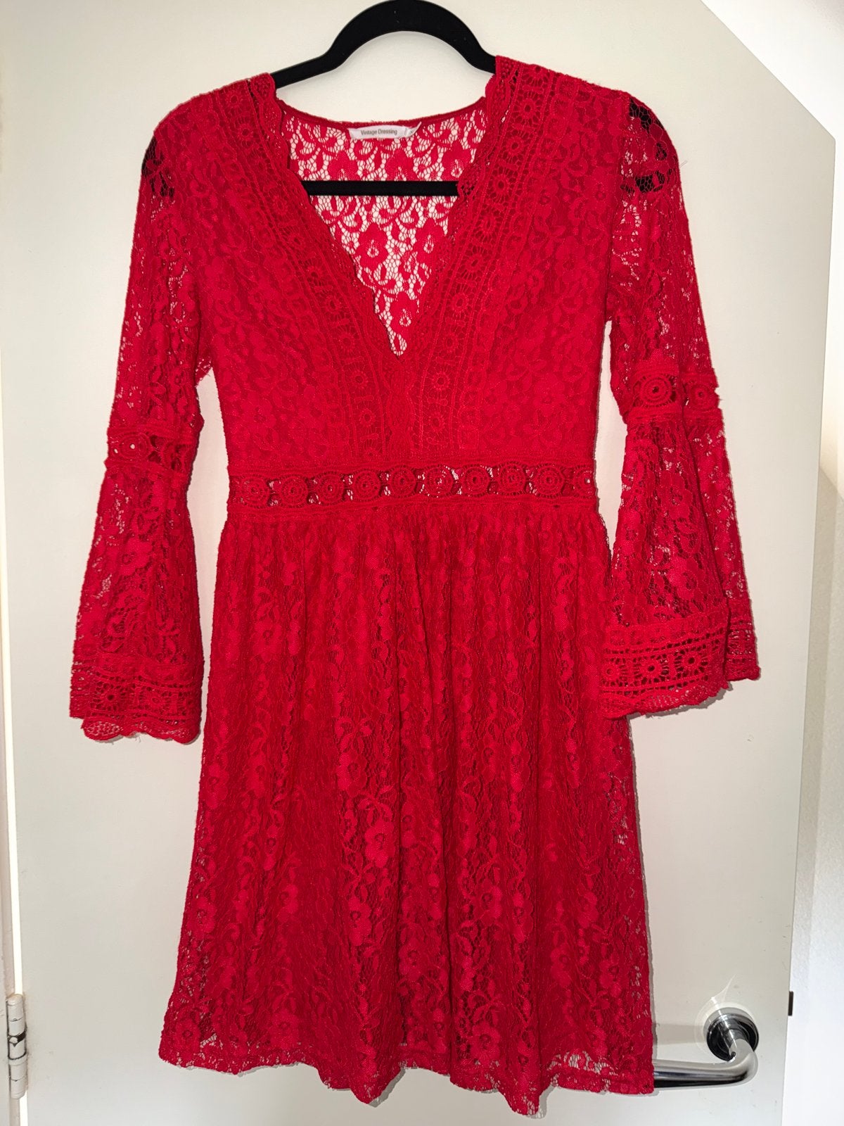 Rode Kanten Zomerjurk Boho Ibiza Stijl Maat S 36-38, Ophalen of Verzenden, Zo goed als nieuw, Maat 36 (S), Boven de knie